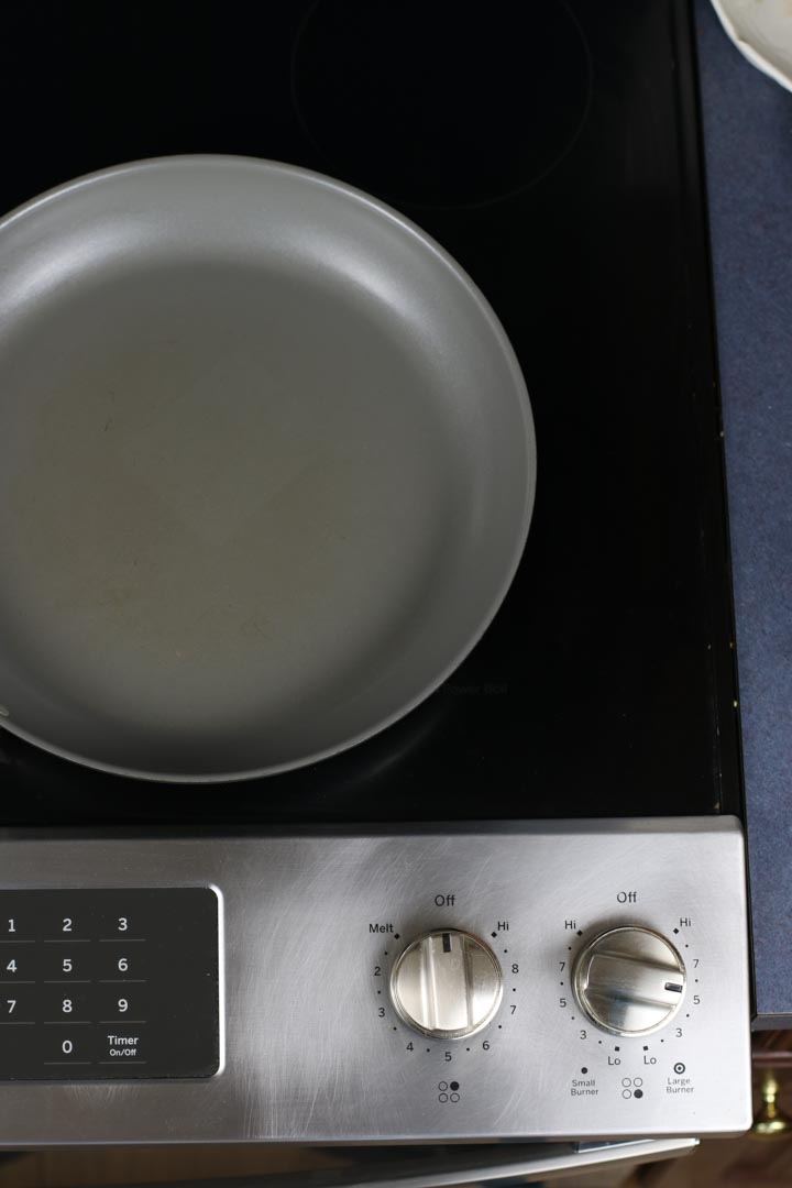 A pan at medium high heat